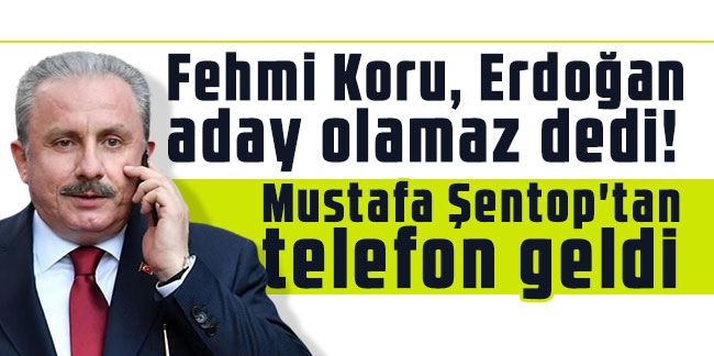 Fehmi Koru, Erdoğan aday olamaz dedi! Mustafa Şentop'tan telefon geldi
