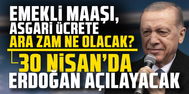 Cumhurbaşkanı Erdoğan 30 Nisan’da açıklayacak! Emekli maaşı, asgari ücrete ara zam ne olacak?