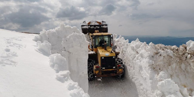 Trabzon yaylalarında karla mücadele