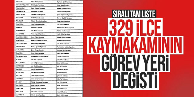 422 mülki idare amirinin görev yerlerinin değiştirildiği karar Resmi Gazete'de
