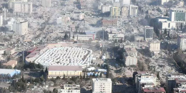 Kahramanmaraş'taki büyük yıkım, helikopterden görüntülendi