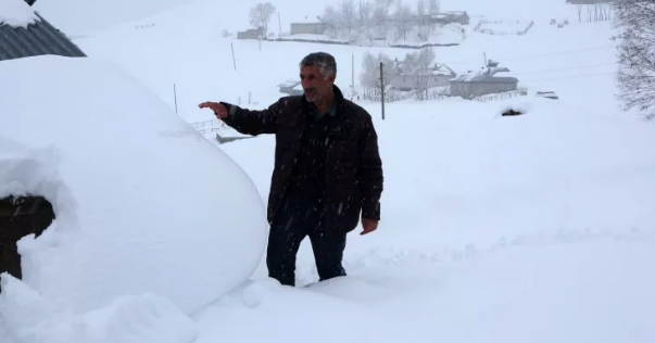 Türkiye'nin kara gömülen illerinden kar manzaraları
