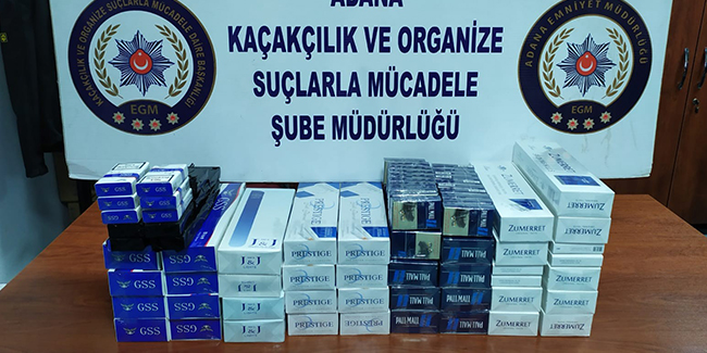 Adana'da bin 445 paket kaçak sigara ele geçirildi