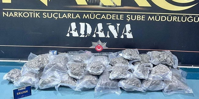 Adana'da polis ekiplerinden uyuşturucu operasyonu! 16 kilo 820 gram esrar ele geçildi