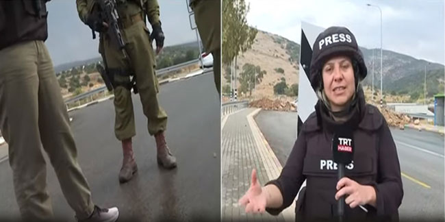 İsrail askerinden TRT yayınına müdahale