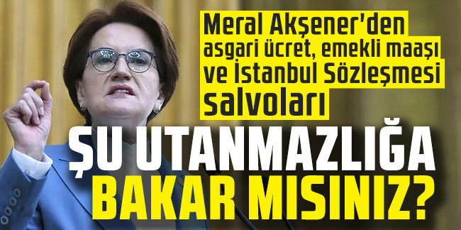 Meral Akşener'den asgari ücret, emekli maaşı ve İstanbul Sözleşmesi salvoları! Şu utanmazlığa bakar mısınız?