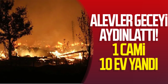 Kastamonu'nun Tepeharman köyünde korkutan yangın: 1 cami ve 10 ev yandı!
