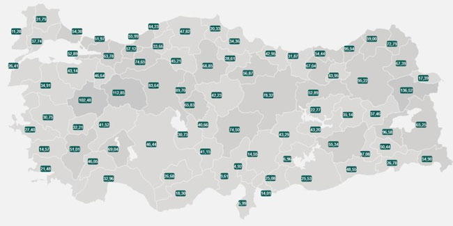 Doğu Karadeniz'de vaka sayısı en fazla olan il Rize oldu