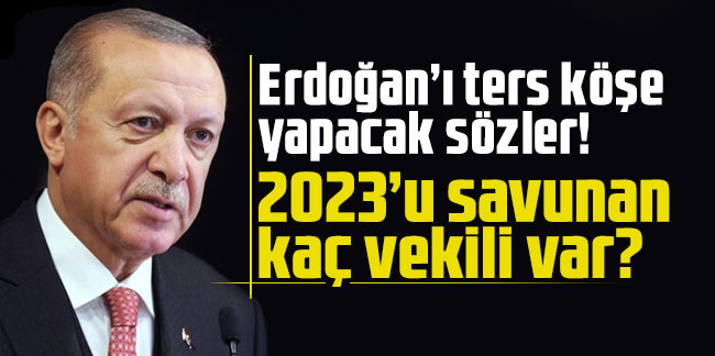 Erdoğan’ı ters köşe yapacak sözler! 2023’u savunan kaç vekili var?