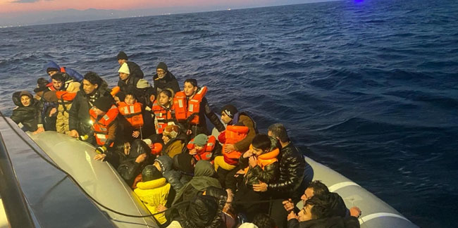 İzmir açıklarında 57'si çocuk, 159 göçmen kurtarıldı!