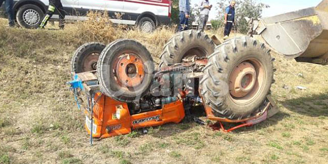 Şarampole devrilen traktörün sürücüsü öldü 