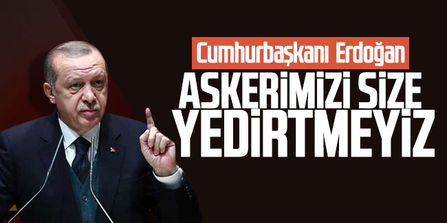 Cumhurbaşkanı Erdoğan: Biz askerimizi size yedirtmeyiz!