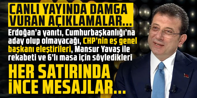 İmamoğlu'ndan Erdoğan'a uçak yanıtı: ''Sen 8 uçak kullanıyorsun bu ülkede'