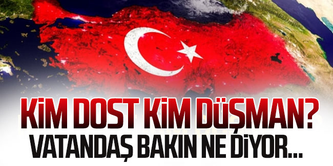Türkiye'ye hangi ülke dost, hangi ülke düşman? İşte son anket sonuçları