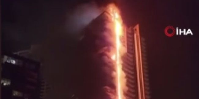 Dubai’de 35 katlı bina alevlere teslim oldu!