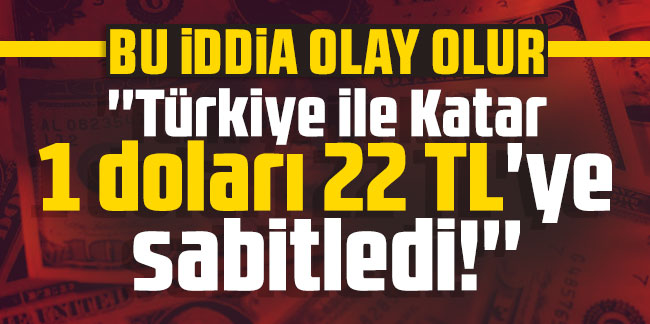 Bu iddia olay olur: ''Türkiye ile Katar 1 doları 22 TL'ye sabitledi!''
