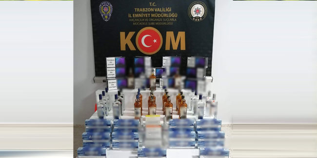 Trabzon'da kaçak içki, sigara ele geçirildi