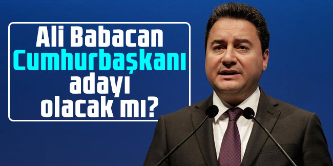 Ali Babacan Cumhurbaşkanı adayı olacak mı?