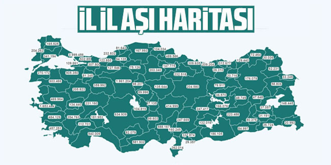 Türkiye'nin koronavirüs aşı haritası güncellendi