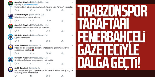 Trabzonspor taraftarları Fenerbahçeli gazeteciyle dalga geçti!
