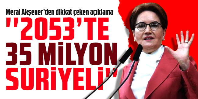 Meral Akşener: Türkiye'de doğumlarla 2053 yılında 35 milyon Suriyeli olacak