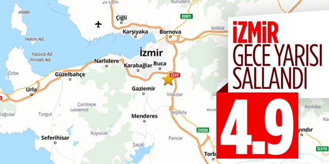 İzmir'de 4,9 büyüklüğünde korkutan deprem!