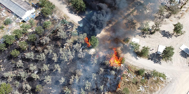 Afyonkarahisar’daki termal tatil köyü arazisinde yangın