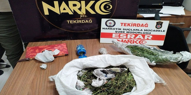 Tekirdağ'da polis ekiplerinden uyuşturucu operasyonu! 1 kilo esrar ele geçirildi