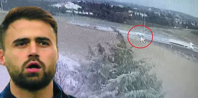 Milli futbolcu Ahmet Çalık'ın kaza anı güvenlik kamerasında