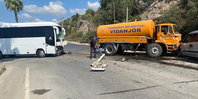 Manavgat’ta zincirleme trafik kazası: 1 yaralı