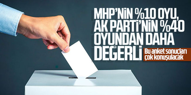 ''MHP'nin %10 oyu, AK Parti'nin %40 oyundan değerli''