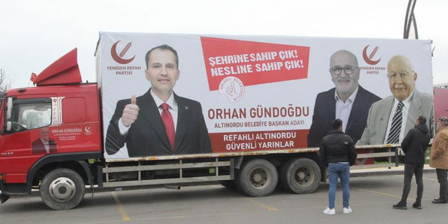 Yeniden Refah Partisi’nin başkan adayının şaşırtan seçim kamyonu