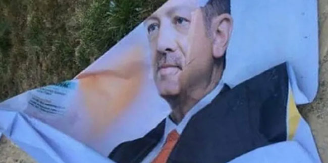 Cumhurbaşkanı Erdoğan'ın afişlerini yırttı; gözaltına alındı!