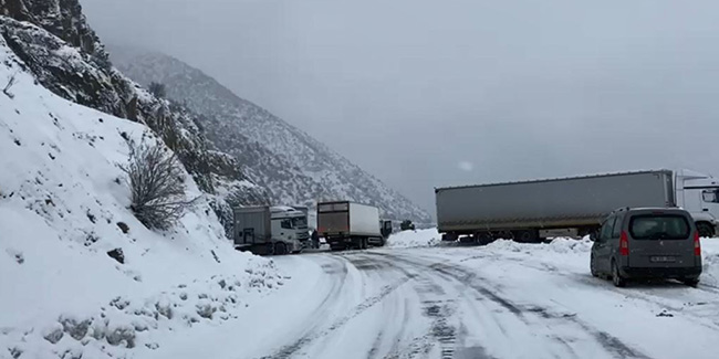 Ağır tonajlı araçlar yolda kaldı, Artvin-Ardahan yolu ulaşıma kapandı