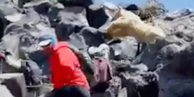 Ağrı Dağı'nda Ukraynalı dağcıların ayı korkusu kamerada