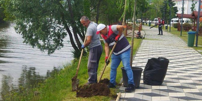 Turnasuyu Kordon Park’ta yeşillendirme çalışmaları başlatıldı