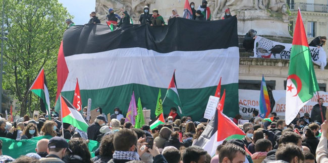 Paris’te binlerce kişi Filistin için sokaklara döküldü
