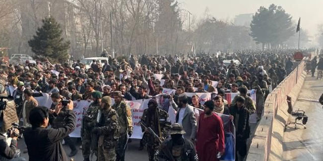 Afganistan’ın başkenti Kabil'de ABD yönetimi protesto edildi