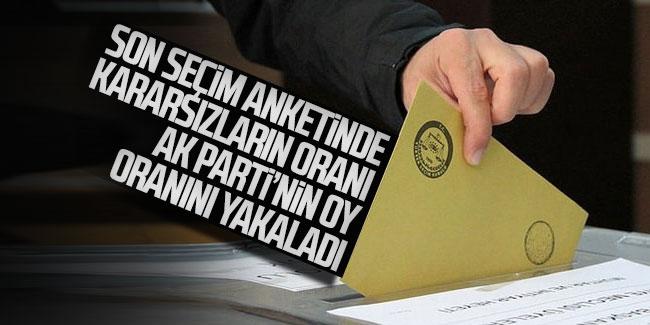 Son seçim anetinde kararsızların oranı AK Parti'nin oy oranını yakaladı