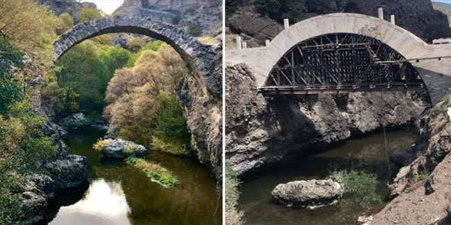 2 bin yıllık taş köprü yanlış restorasyon kurbanı oldu