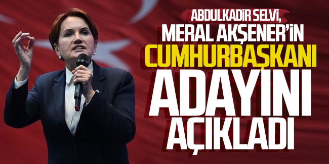 Abdulkadir Selvi, Meral Akşener'in Cumhurbaşkanı adayını açıkladı
