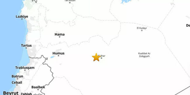 Suriye'de 4.3 büyüklüğünde deprem!