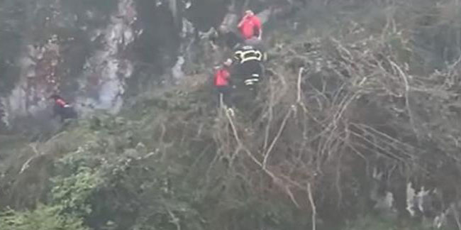 Giresun’da ağaç kesen vatandaş uçuruma yuvarlandı