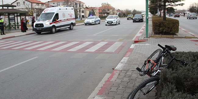 Karaman’da hafif ticari aracın çarptığı bisikletli çocuk yaralandı