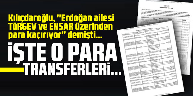 İşte Kılıçdaroğlu'nun açıkladığı o para transferi belgeleri