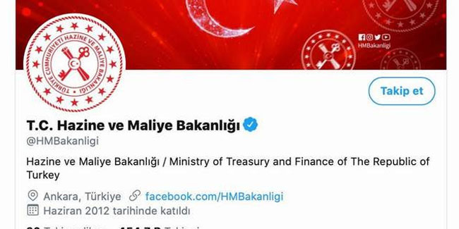 Hazine ve Maliye Bakanlığı'nın Twitter hesabında dikkat çeken değişiklik