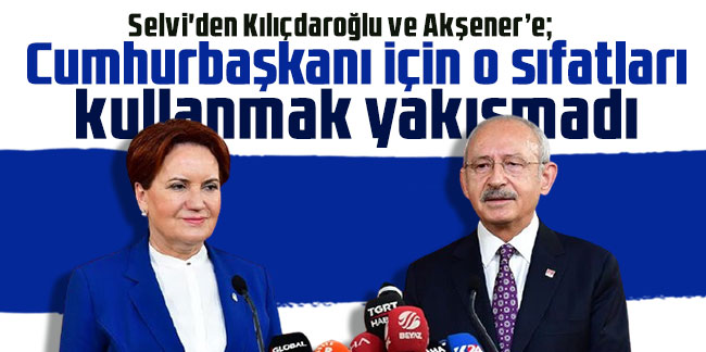 Selvi'den Kılıçdaroğlu ve Akşener’e: Cumhurbaşkanı için o sıfatları kullanmak yakışmadı
