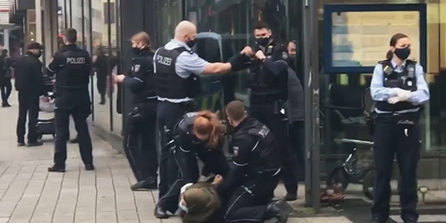 Almanya'da başörtülü kadına polis şiddeti! İnfial yarattı...