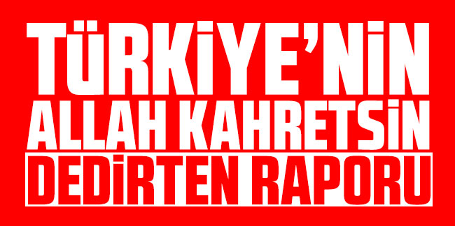 Türkiye'nin ''Allah kahretsin!'' dedirtecek raporu yayınlandı