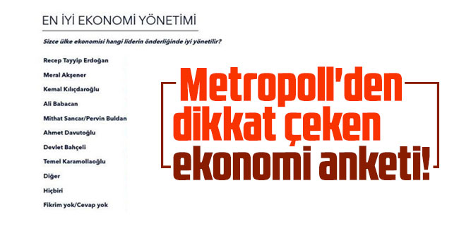 Metropoll'den dikkat çeken ekonomi anketi!